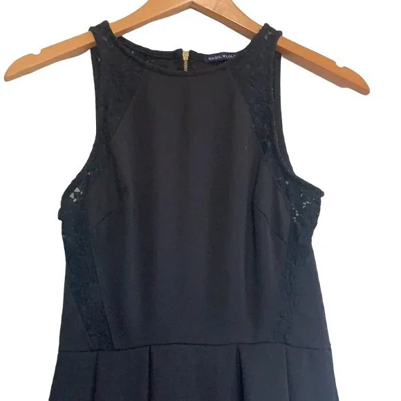 Basil Lola Lace Skater Dress Black Size Extra Small XS - Picture 3 of 5